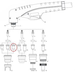 Flat Tip, Cutting,  Ø 1.1  (50-60A), Back Striking(pkg.10)