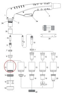 Contact nozzle retaining cup Max.Life
