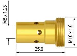 Tip Adaptor M8 25.0mm kr MB401D PARKER Brass(pkg.5)