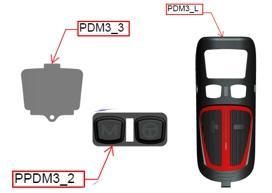 Housing top with button and light pipe for PDM3 (pkg.5)